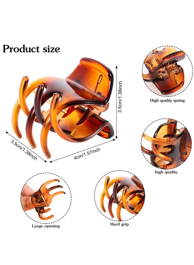 SUMAJU 12 Pcs Hair Claw Clips 1.3 Inch Medium Hair Clips Noslip Grip Jaw Clips Claw Clips For Women And Girls (Black Brownclear) - Image 3