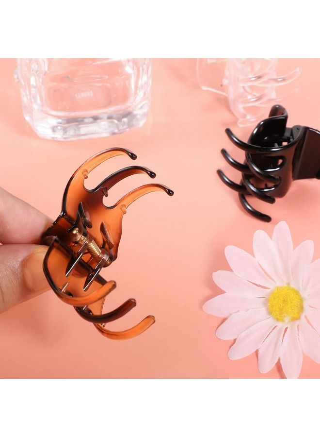 SUMAJU 12 Pcs Hair Claw Clips 1.3 Inch Medium Hair Clips Noslip Grip Jaw Clips Claw Clips For Women And Girls (Black Brownclear) - Image 4