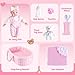 AuntyFey 12 Baby Doll Set Baby Doll Bassinet with Accessory for Girl Toddlers 13 with Bottle Teddy Bear Pillow Blanket - Image 4