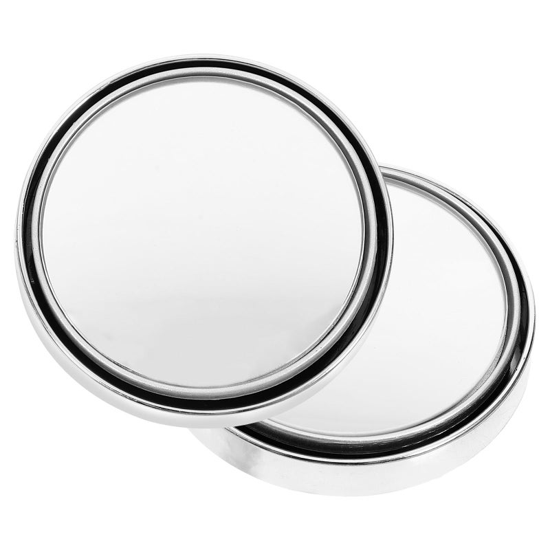 360 Degree Adjustable Wide Angle Blind Spot Mirrors 2Pcs Silver Frame for Cars SUVs Trucks - Image 2