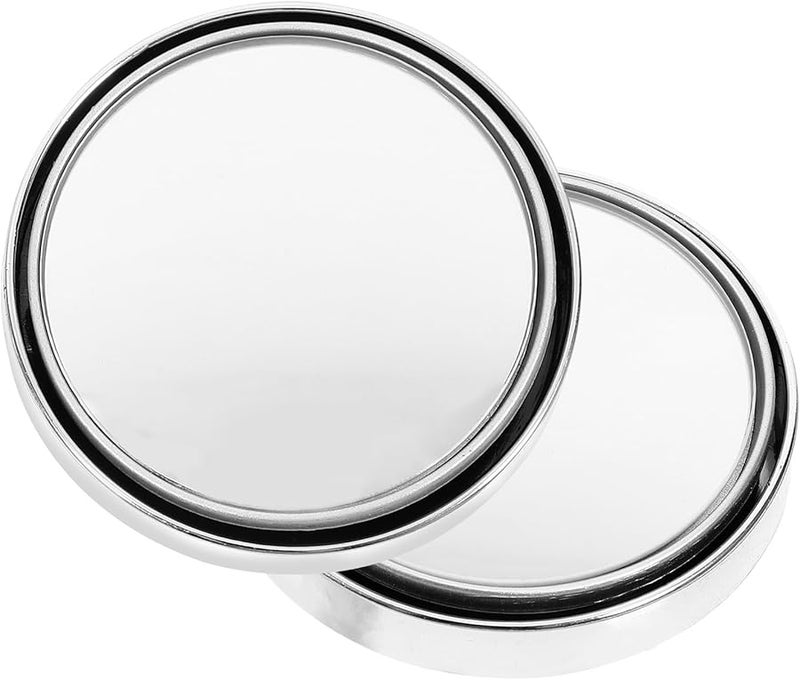 360 Degree Adjustable Wide Angle Blind Spot Mirrors 2Pcs Silver Frame for Cars SUVs Trucks - Image 1