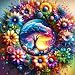 mrpwnle Tree of Life Diamond Painting Kits for Adults 5D Tree of Life Diamond Art Kits for Beginners DIY Flowers Diamond Art Painting Crafts Great for Decor Home Gifts 12X12Inch - Image 2