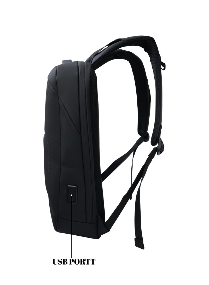 President Unisex slim Backpack durable premium with TSA Lock and USB port water-resistant shoulder daypack for office business travel college school,( Black ) BPP22188 - Image 4