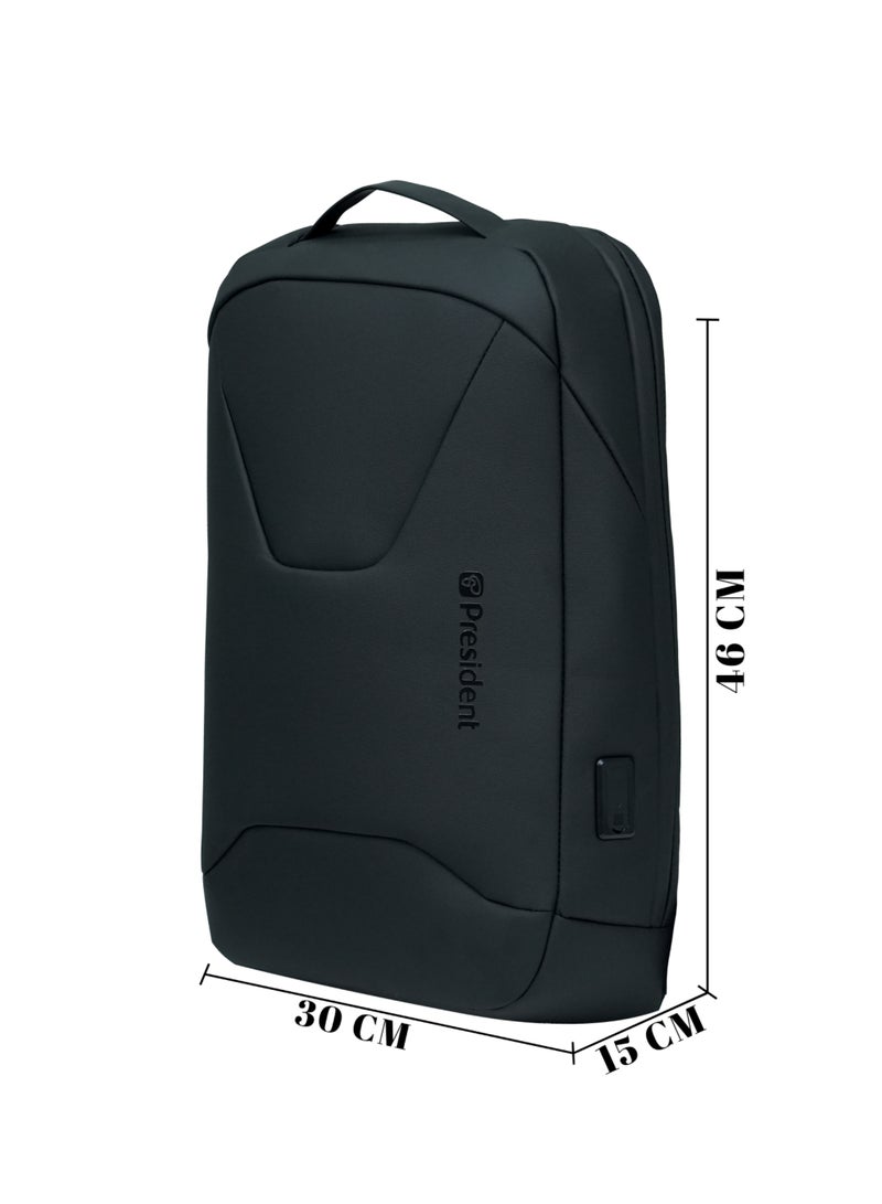 President Unisex slim Backpack durable premium with TSA Lock and USB port water-resistant shoulder daypack for office business travel college school,( Black ) BPP22188 - Image 5