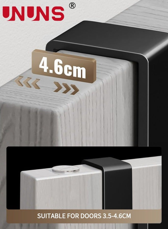 UNUNS Over The Door Hooks,7 Hooks Sturdy Door Hanger,Heavy Duty Easy to Install,for Bathroom,Bedroom,Kitchen,Hanging Towels,Coats,Black - Image 5