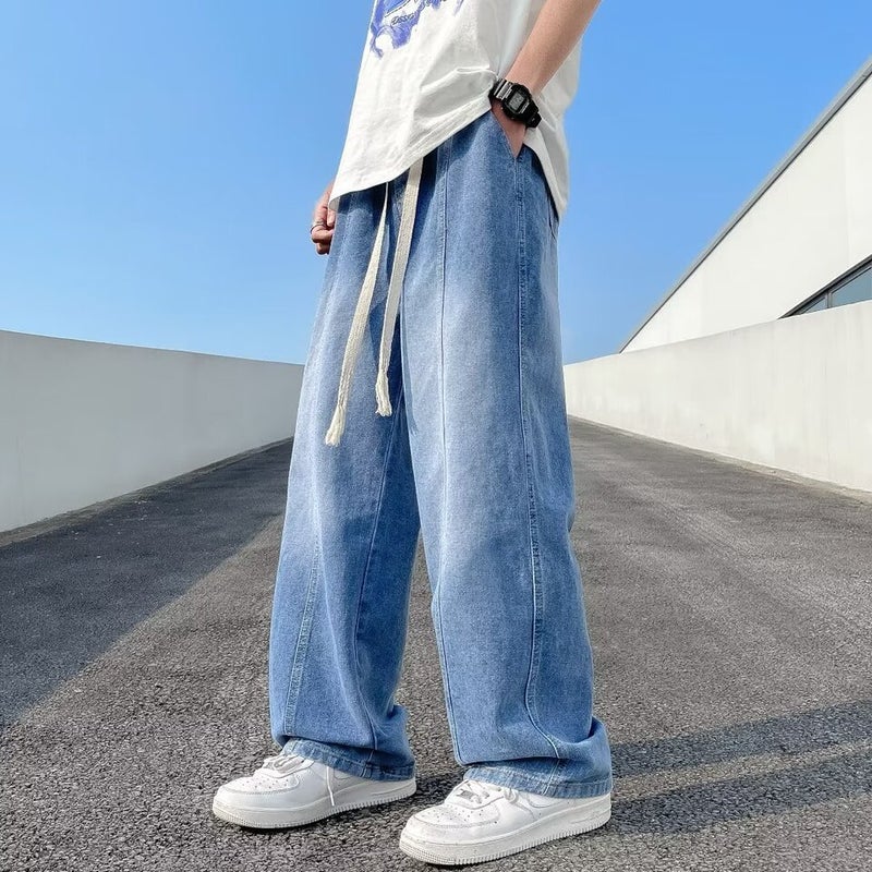 Unisex Classic Denim Jeans Loose Fit Daily Outdoor Wear - Image 1