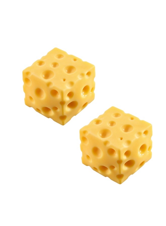 2cps-Cheese Squishy Stress Ball 7cm ，Cute Cheese Block Fidget Toy For Anxiety Relief Soft Silicone ，Squeeze Cheese Squishy Toy For Adults Teens Desk Decor & Party Favor - Image 1