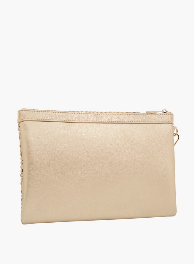 Flora Bella By Shoexpress Textured Pouch with Zip Closure - Image 3