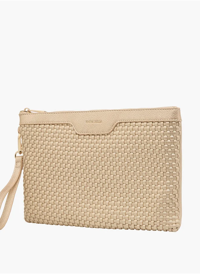 فلورا بيلا من شو إكسبرس Textured Pouch with Zip Closure