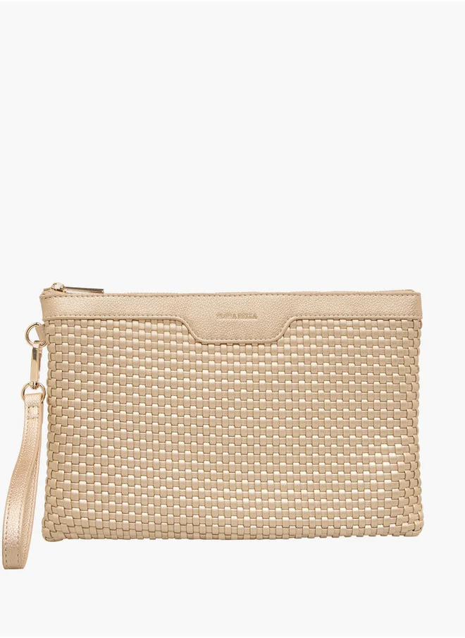 فلورا بيلا من شو إكسبرس Textured Pouch with Zip Closure