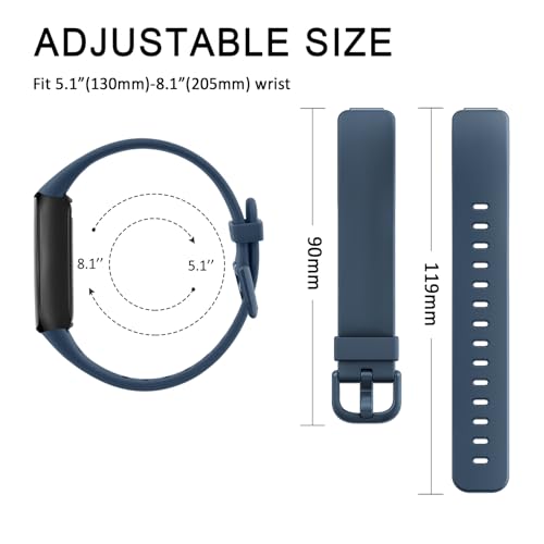 Tobfit Watch Strap Compatible with Inspire 3 (Watch Not Included), Removable Soft Belts for Fitbit Inspire 3 Wristband, Smartwatch Band for Men & Women (Deep Blue) - Image 5