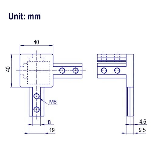 Yeebyee 3 Way End Corner Brackets Connector Set with M6 Screws for 8mm Slot 4040 Series Aluminum Extrusion Profile, 4pcs/Pack (Black-4040Series) - Image 3