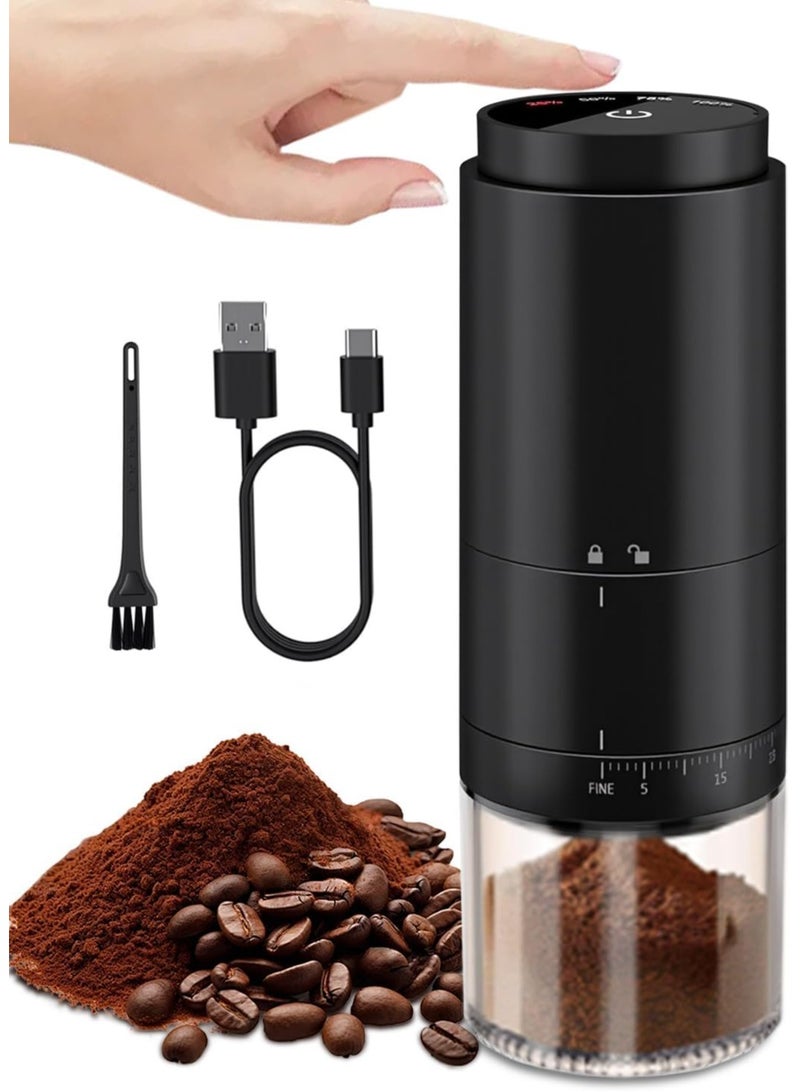DOMUIK Upgraded Electric Burr Coffee Grinder,Coffee grinder.,Portable Coffee Grinder with Touch Screen,38 Multiple External Adjustable Grinding Settings,Electric coffee grinder With USB Cable and Brush (Black)  - Image 1