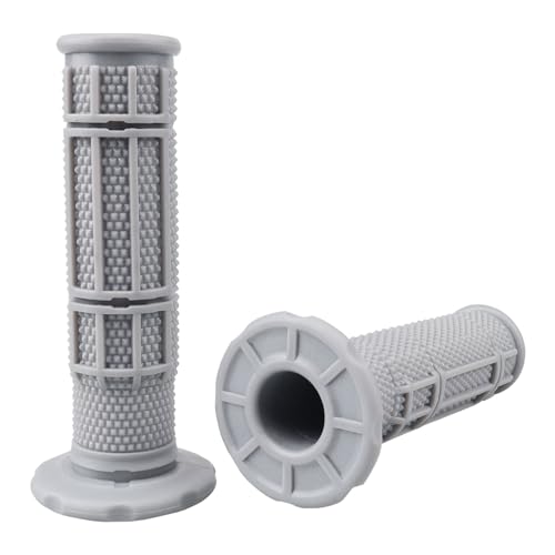 APPYU 78 ATV Grips Upgrade Universal Handlebar Grips Soft Rubber Thumb Throttle Motorcycle Grip for Polaris Kid Youth 4 Wheeler Quad 400ex Banshee Blaster Raptor 350 Warrior 350 Raptor 660 Gray - Image 1