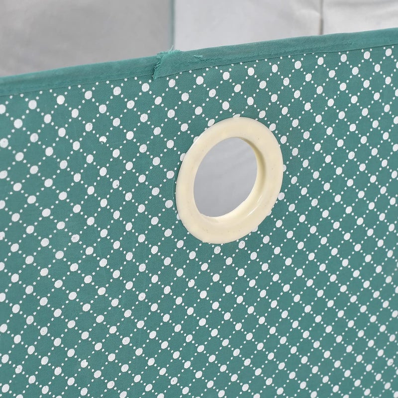 Kuber Industries Heart Home Polka Dot Printed Cotton Foldable Large Laundry basket/Hamper With Handles (Green)-44HH0205 - Image 5