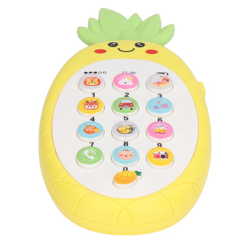 Baby Cell Phone Teether Soft Silicone Light Music Early Educational Learning Mobile Phone Toy Yellow - Image 5