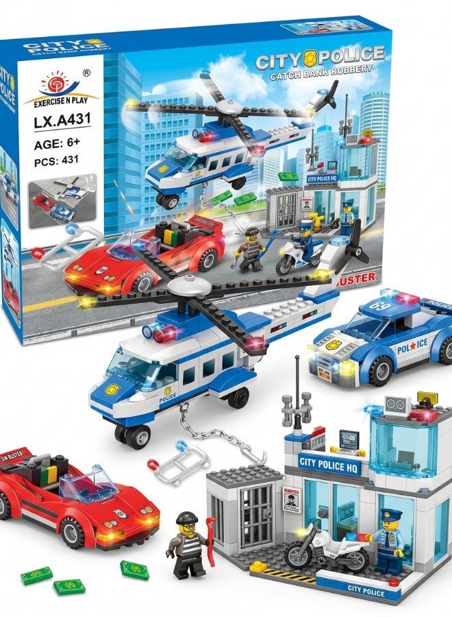 431-Piece City Police Building Blocks Set | Thrilling Adventures & Multiple Vehicles - Image 1