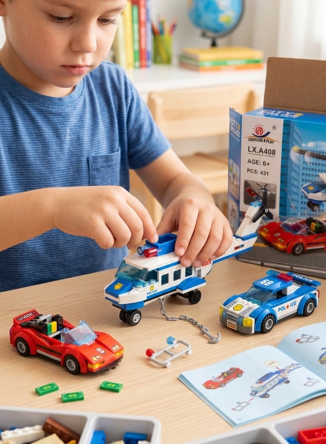 431-Piece City Police Building Blocks Set | Thrilling Adventures & Multiple Vehicles - Image 3