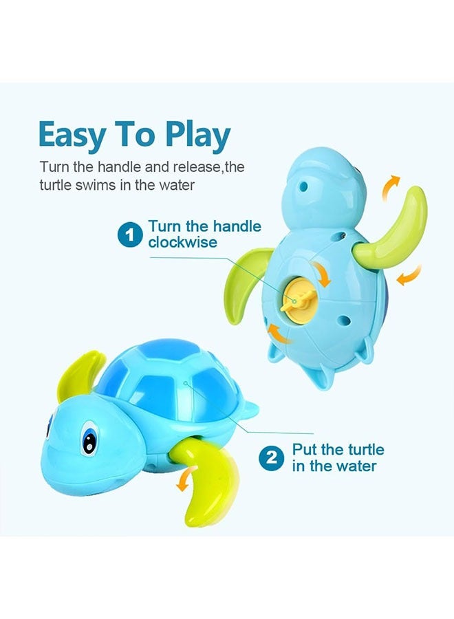 Geustos Bath Toys for Toddlers 1 2 3 4 5 Years Old,Pool Toys for Kids,Baby Funny Wind Up Swimming Turtle Bath Toy,Cute Floating Bathtub Water Toys,Gift for Preschool Child Boys Girls (3 Pcs) - Image 2
