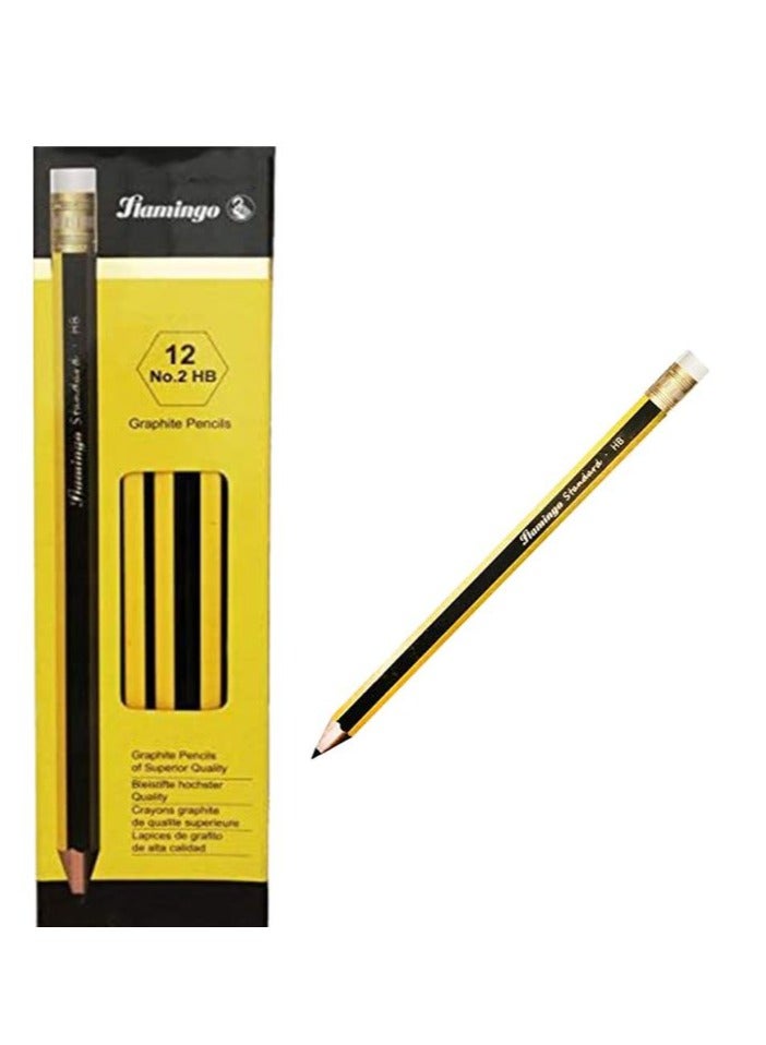 Flamingo مجموعة أقلام رصاص (12 قطعة) - Image 1