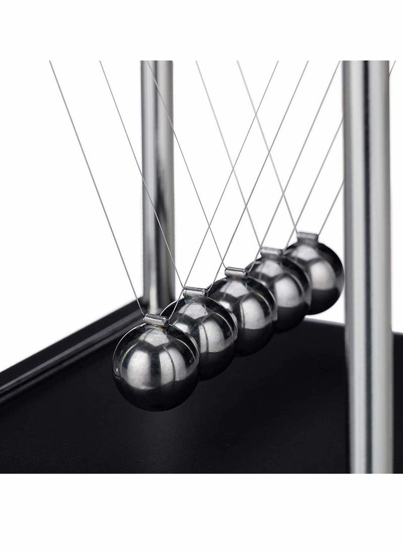 Y&D Classic Newton Cradle Balance Balls Wooden Base Newton's Adults Physics Science Steel Pendulum Ornaments Educational Toy Gift for Home Office Desk - Image 4