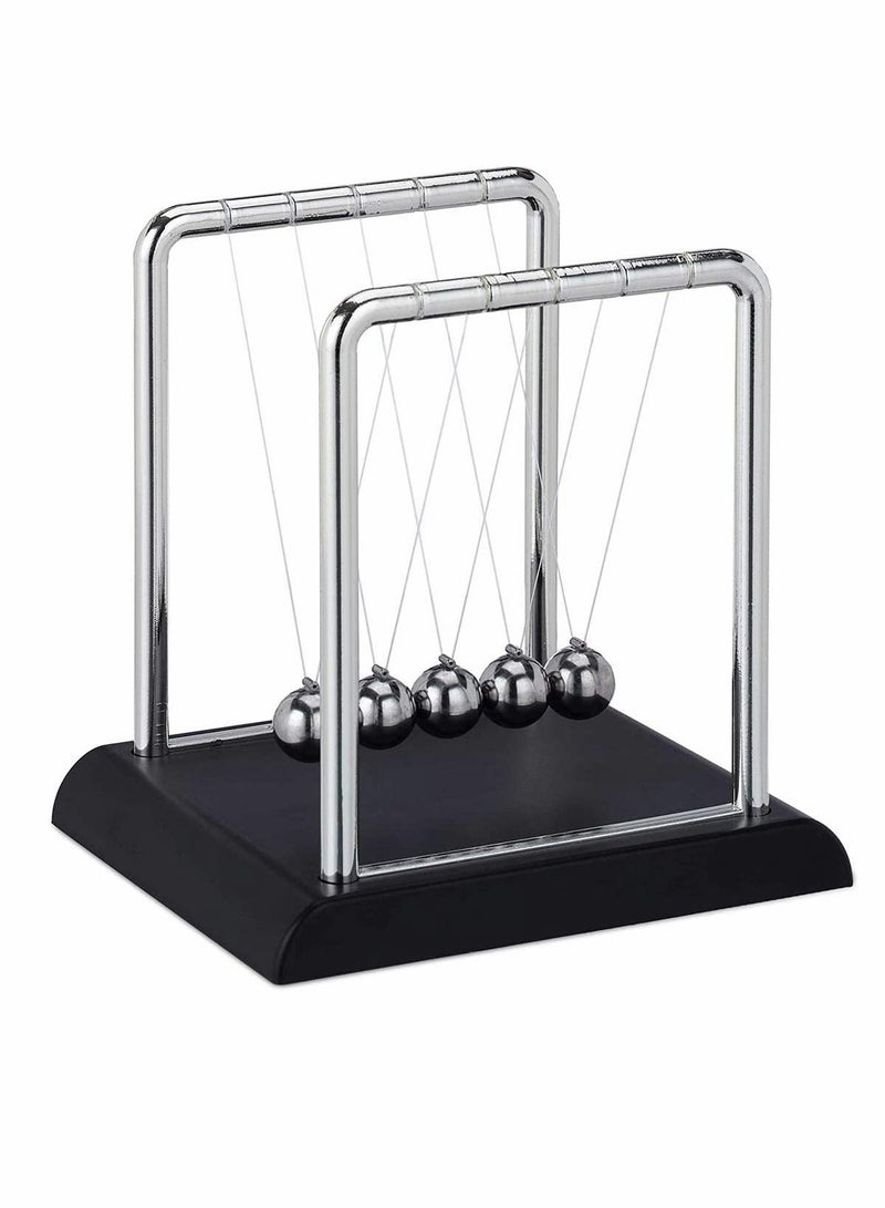 Y&D Classic Newton Cradle Balance Balls Wooden Base Newton's Adults Physics Science Steel Pendulum Ornaments Educational Toy Gift for Home Office Desk - Image 1