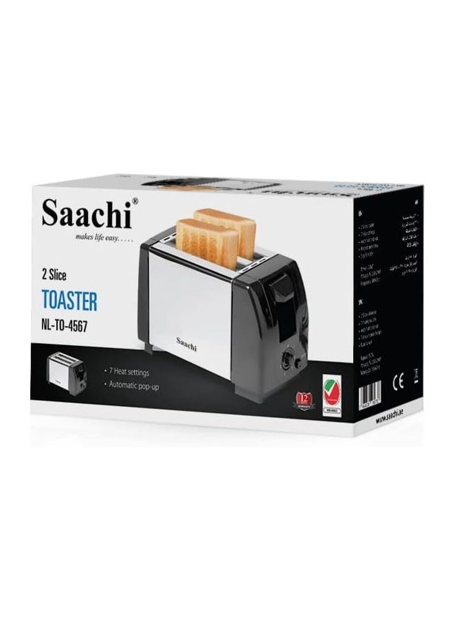 Sachi Saachi 2-Slice Toaster, Black, NL-TO-4567 - Image 2