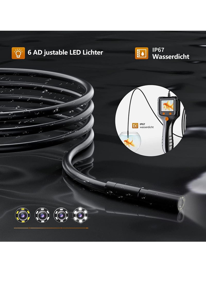 Milatech Panda Endoscope, Lighted Endoscopic Inspection Camera, Handheld IP67 Waterproof Sewer Endoscope Camera - IPS HD Screen Endoscope Portable Snake Camera with 5m Semi-rigid Cord (2.4 Inch)  - Image 5