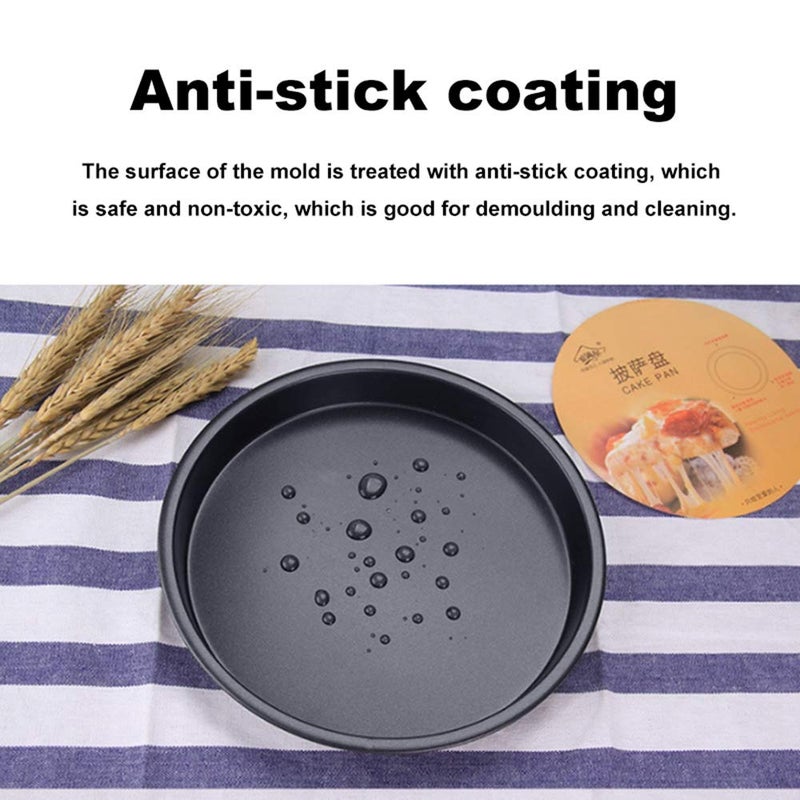 lijunjp 3Pcs Pizza Bakeware Set, Carbon Steel Non-Stick Coating for Oven Baking, Round Deep Dish Pizza Pan Pie Pans, Dishwasher Safe, for Kitchen, Party, Commercial - Image 5