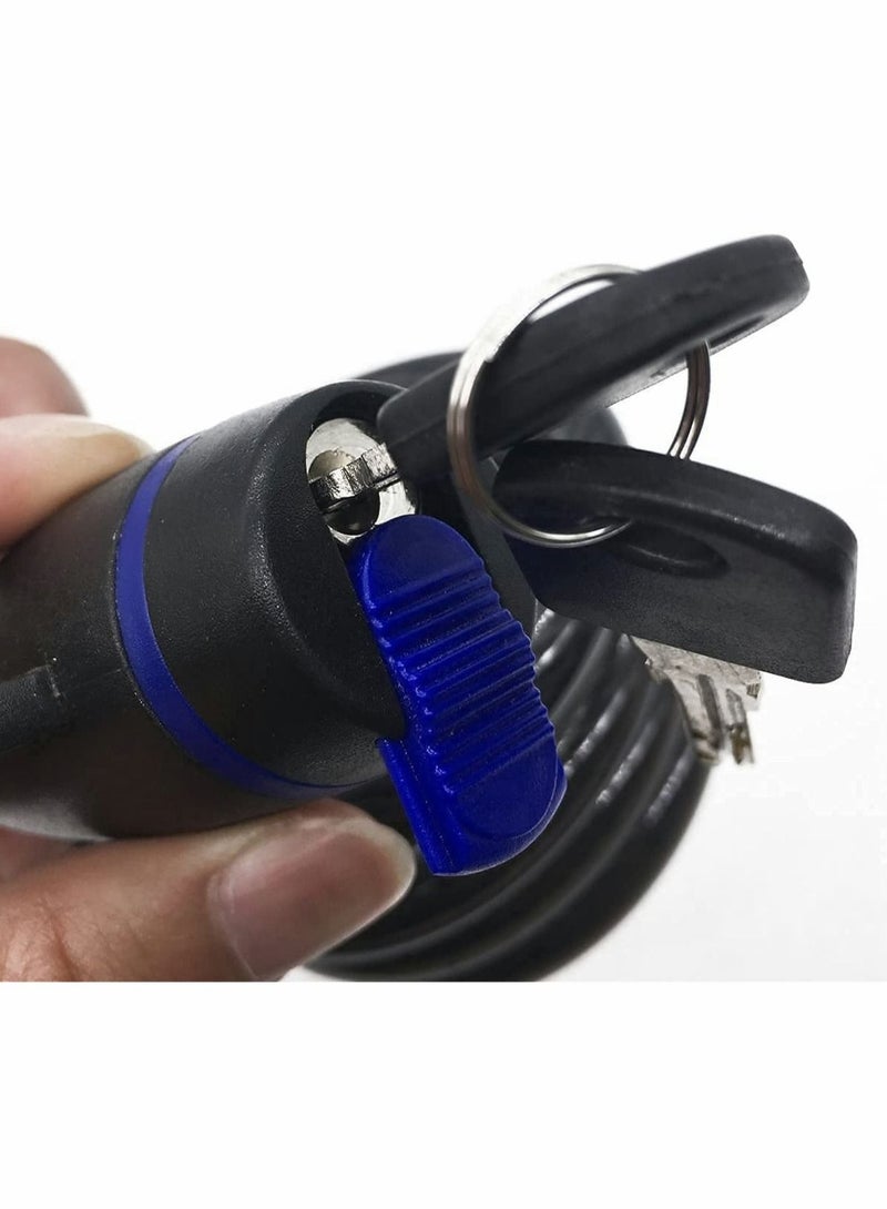 Captaintech Bike Lock, Bike Key Lock, Cable Steel Coiled Secure Lock with Integrated Key Lock, Mounting Bracket, for Bicycle Stroller Scooter Electric Cycle Outdoor, 1.2M (4 Feet), 1/2 Inch Diameter - Image 4