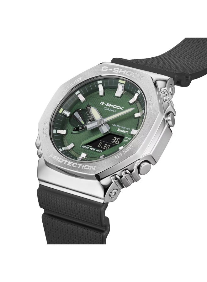 Casio G-Shock GBM-2100A-1A3 Analog-Digital Men's Watch | Green Metallic Dial | Tough Solar | Bluetooth | Stainless Steel Bezel | 200M Water Resistant - Image 4