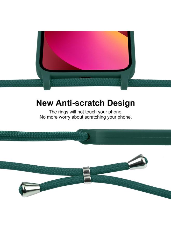 زبون جراب لهاتف iPhone 13 Crossbody مع حبل من السيليكون السائل - Image 3