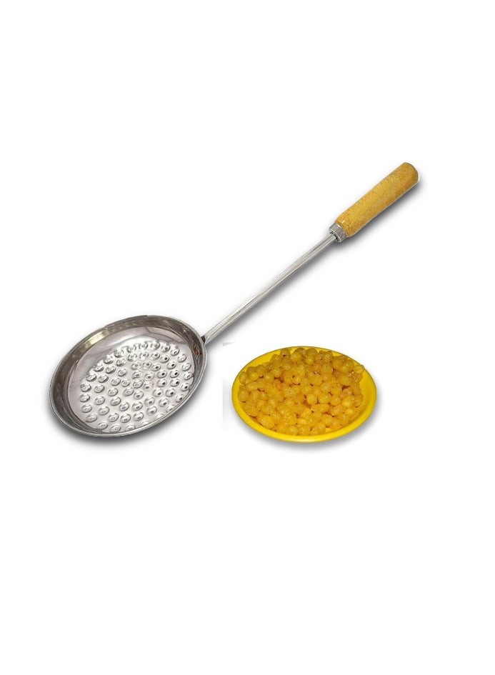 Ayda صانع البوندي قالب بوندي جارا من الفولاذ المقاوم للصدأ مع مقبض خشبي 17 × 3 × 45 سم - Image 2