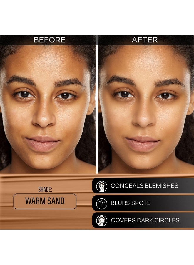 فاسيسكانادا FACES CANADA All Day Hydra Matte Foundation - Mini | كريم أساس 3 في 1 + مرطب + عامل حماية من الشمس 30 | ترطيب الصبار لمدة 24 ساعة وفيتامين سي | يدوم لمدة 10 ساعات | تغطية متوسطة إلى عالية قابلة للبناء | Warm Sand، 15 مل - Image 2