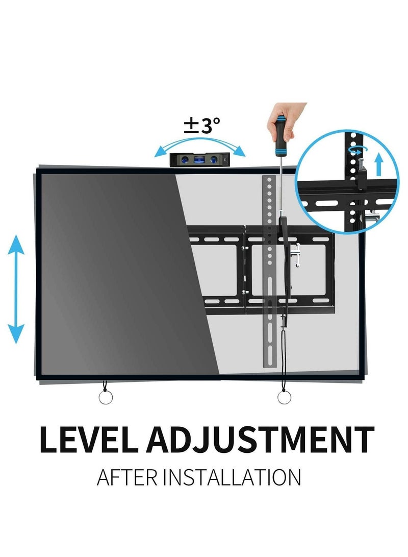 TIGER حامل تلفاز جداري منخفض الارتفاع لشاشات LED و Plasma و Flat و Curved من 32'' إلى 86''، VESA 600x400mm، يدعم حتى 165 رطل، يناسب دعامات 16''-24''، قابل للتعديل للتسوية - Image 3