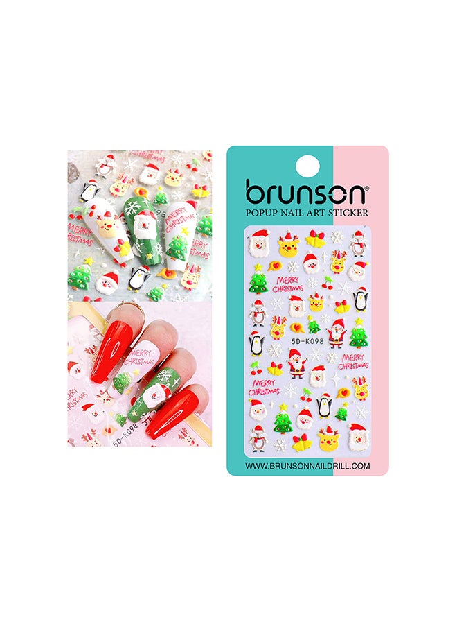 Snowflake Decals 5D Stereoscopic Embossed Snowman Nail Art Stickers 5D-K098