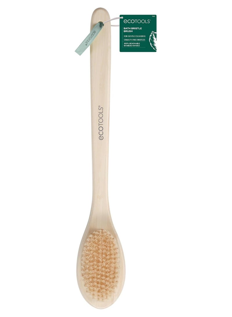 Ecotools Bristle Bath Brush Soft but Stiff Shower Bristles Long Bamboo Handle 1 Count - Image 2