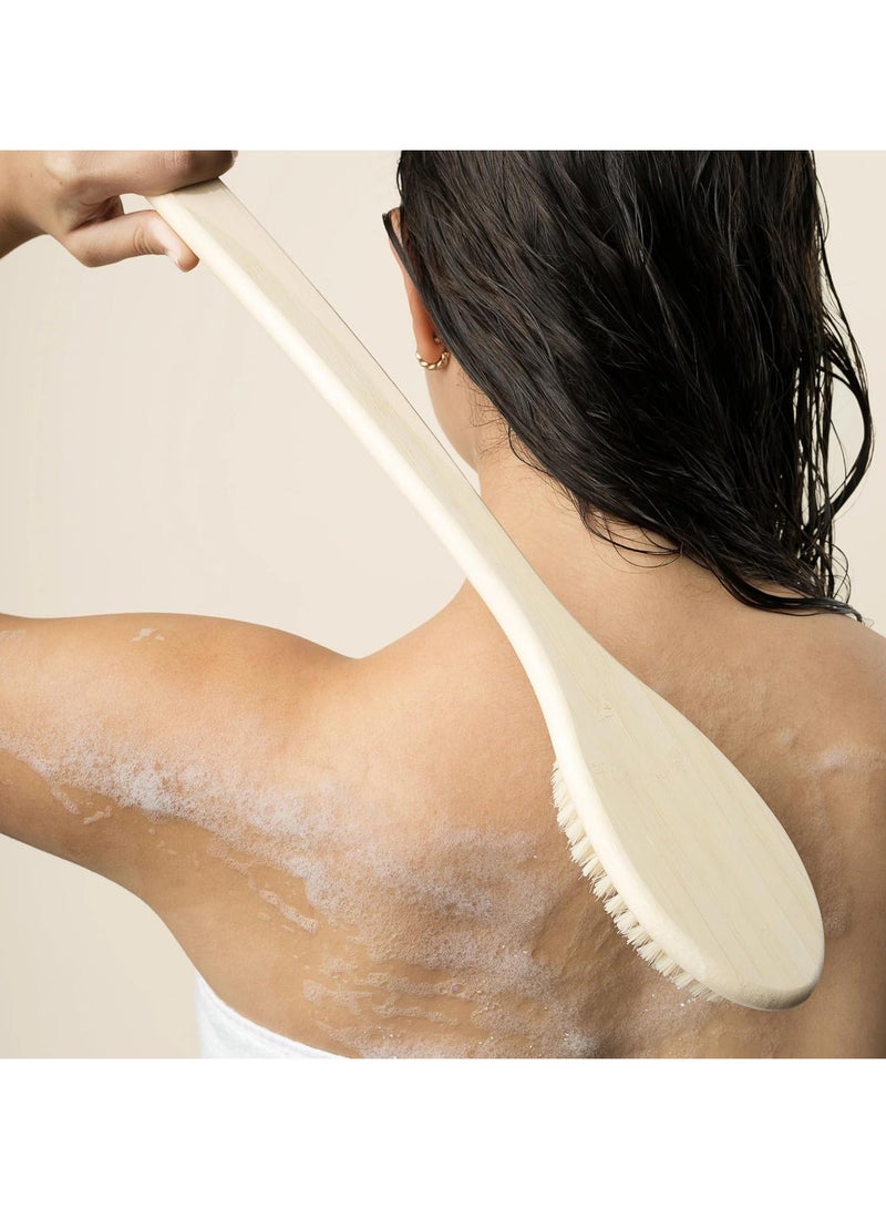 Ecotools Bristle Bath Brush Soft but Stiff Shower Bristles Long Bamboo Handle 1 Count - Image 3
