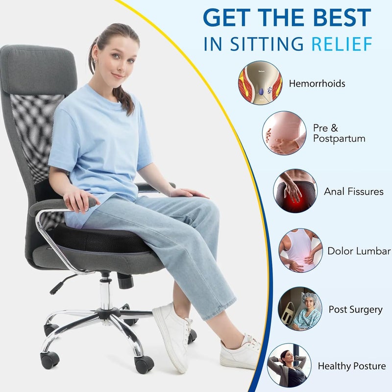 Niceeday Lumbar Support Pillow for Office Chair Car Back Support Pillow, Memory Foam Gaming Chair Desk Chair Back Cushion for Lower Back Pain Relief, Ergonomic Back Rest,Stocking Stuffers - Image 5