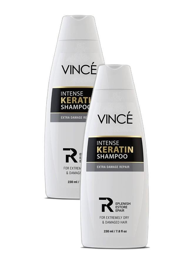Keratin Shampoo - Deal 2 – Gently Cleanses & Repairs Dry, Damaged & Frizzy Hair – Treats Colored or Heat-Treated Hair – Adds Softness, Smoothness & Shine – Paraben-Free, 230ml Each
