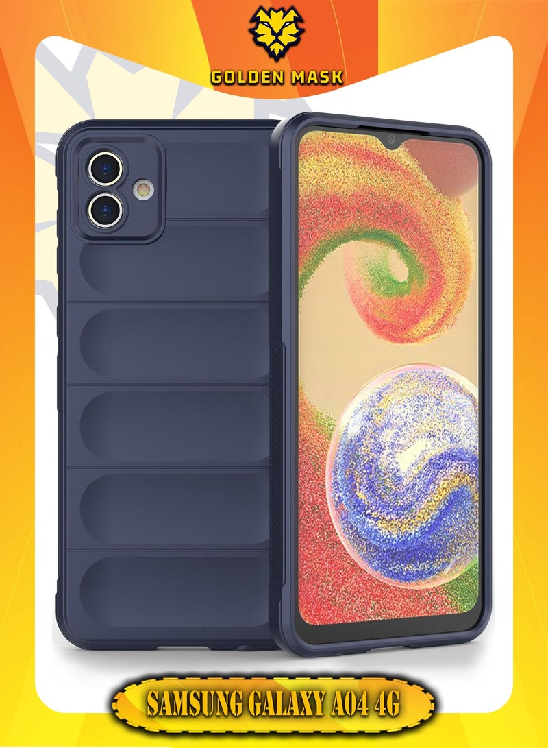 جولدن ماسك سامسونج جلاكسى اية 04 4جى (Samsung Galaxy A04 4G) جراب ماجيك كيس كفر حماية للهاتف - (ازرق داكن) - Image 1