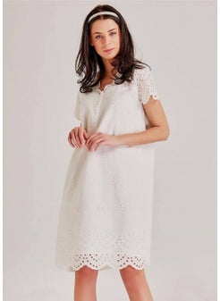 Magic Form 72108 Embroidered Patterned One Nightgown - Ecru  - Image 1