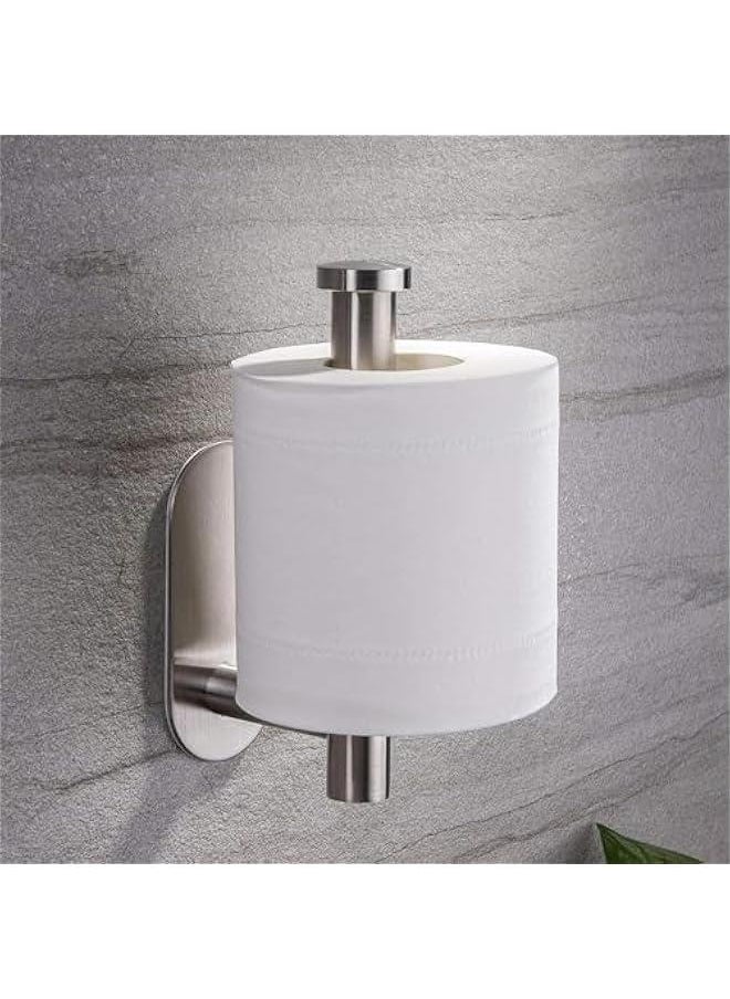 HOOKOR 2 Pack Toilet Paper Holder, Self Adhesive Toilet Roll Holder No Drilling Stainless Steel, Toilet Paper Roll Holder, Wall Mount Toilet Paper Holders for Bathroom, Kitchen, Washroom (Silver)  - Image 2