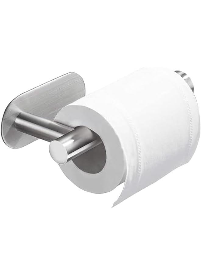 2 Pack Toilet Paper Holder, Self Adhesive Toilet Roll Holder No Drilling Stainless Steel, Toilet Paper Roll Holder, Wall Mount Toilet Paper Holders for Bathroom, Kitchen, Washroom (Silver)