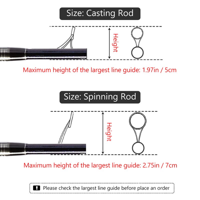 BASSDASH Casting Spinning Fishing Rod Sleeves Protective Rod Socks for Fishing Poles Up to 7-1/2ft - Image 4