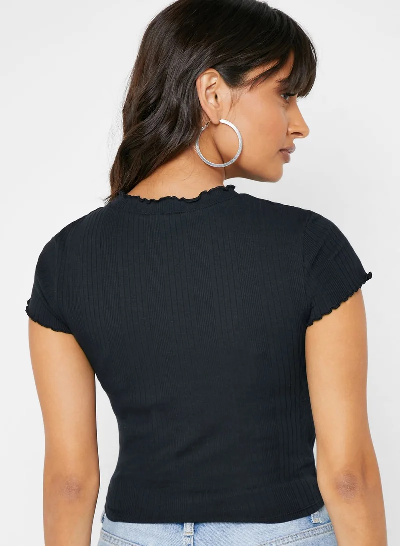TOPSHOP Lettuce Ribbed T-Shirt