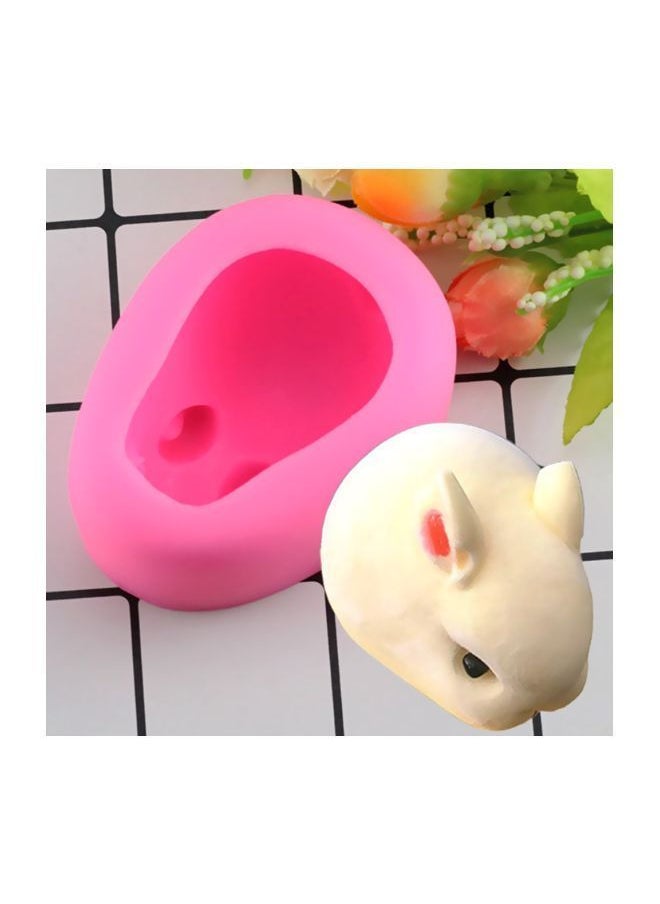 3D Rabbit Shaped Baking Mould Pink 7.5x5.8x5.5centimeter