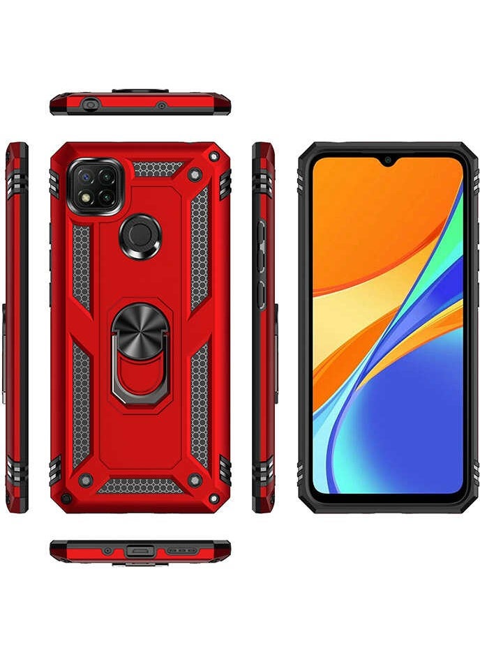 FUJİMAX FUJIMAX Xiaomi Redmi 9c Case Ring Phone Case with Armor Feature Special for Horizontal and Vertical Use  - Image 3