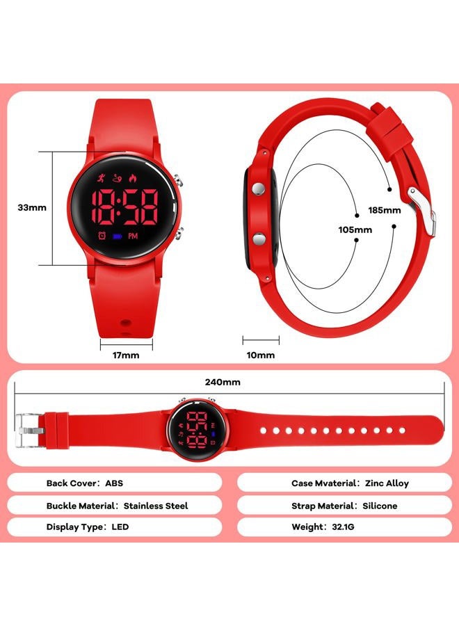 BEN NEVIS NN BEN NEVIS Kids Watch for Boys Girls Waterproof Digital Watch for Kids with Pedometer, Vibration Alarm Clock, Stopwatch, Calendar, No App for Ages 5-18, 05-Red - Image 5
