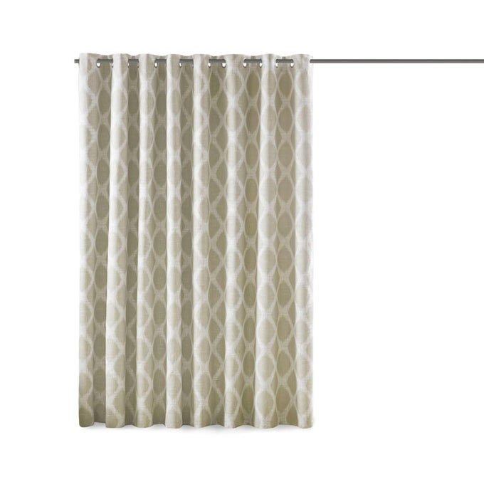 BLAKESLY BLACKOUT CURTAINS PATIO WINDOW IKAT PRINT GROMMET TOP LIVING ROOM DECOR LIVING ROOM DECOR THERMAL INSULATED LIGHT BLOCKING DRAPE FOR BEDROOM AND APARTMENTS 100 X 84 TAUPE